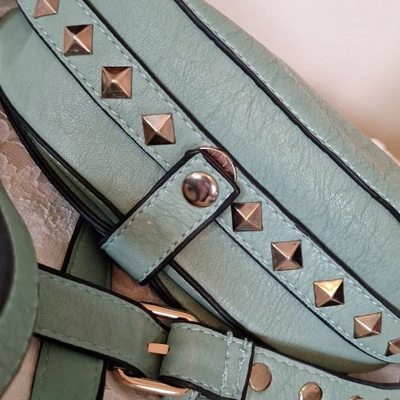 Silk Sparrow Studded   Crossbody Purse Sea Green - Picture 7 of 13
